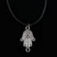 Béke Fekete bőrkábel Choker Charm nyaklánc medál Retro Boho tibeti ezüst Új