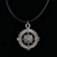 Iránytű Fekete bőrkábel Choker Charm nyaklánc medál Retro Boho tibeti ezüst Új