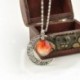 924 NŐI TRENDY GALACTIC ÜVEG CABOCHON PENDANT SILVER-TONE CRESCENT MOON NECKLACE