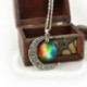 924 NŐI TRENDY GALACTIC ÜVEG CABOCHON PENDANT SILVER-TONE CRESCENT MOON NECKLACE