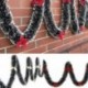 Red Bowknots 79 &quot Chunky Xmas Bowknot garland fali ajtó karácsonyfa függő szoba díszek