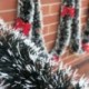 Red Bowknots 79 &quot Chunky Xmas Bowknot garland fali ajtó karácsonyfa függő szoba díszek