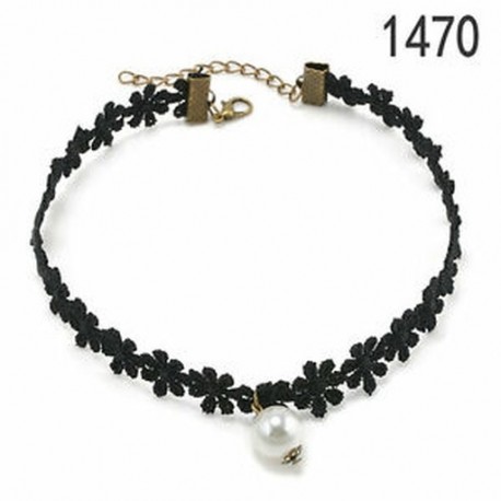 1470 Gótikus punk fekete bársony varázsa medál Choker nyaklánc kézzel készített retro ékszerek