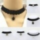 1470 Gótikus punk fekete bársony varázsa medál Choker nyaklánc kézzel készített retro ékszerek