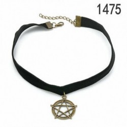 1475 Gótikus punk fekete bársony varázsa medál Choker nyaklánc kézzel készített retro ékszerek