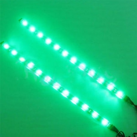Zöld Vízálló 2PC 12 LED 30cm 5050 SMD LED csík könnyű rugalmas 12V autó dekor DIY