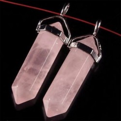 Rose Quartz 9 * Új természetes kristály kvarc kő pont Chakra gyógyító drágakő medál nyaklánc