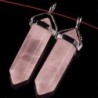Rose Quartz 9 * Új természetes kristály kvarc kő pont Chakra gyógyító drágakő medál nyaklánc