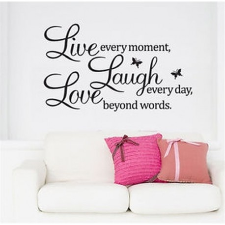 LIVE LAUGH LOVE Letters Szoba művészet Mural DIY fali matrica Home Decal cserélhető Új