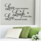 LIVE LAUGH LOVE Letters Szoba művészet Mural DIY fali matrica Home Decal cserélhető Új