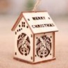 Kis harang Led Light Wood House Aranyos karácsonyfa függő díszek Holiday dekoráció JP