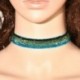 Zöld 2 Vintage gótikus csillogás szikrázó bársony szalag Choker nyaklánc ékszer kézzel készített