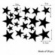 Ezüst 20PCS 3D Csillag Akril Tükör Falmatrica Kivehető Vinyl Art Decal DIY Dekor