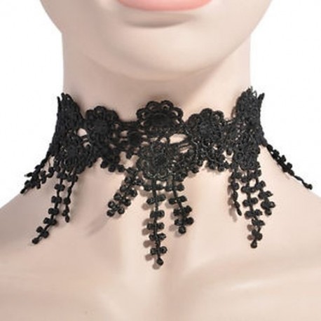 9 * Gótikus retro csipke virág tetoválás choker gallér nyaklánc divat punk fekete fehér