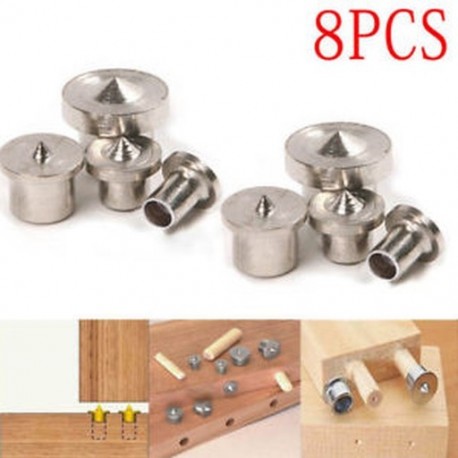 8Pcs Dowel Pins Center Point 6/8/10 / 12mm Állítsa be a famegmunkáló kézibeszélőt