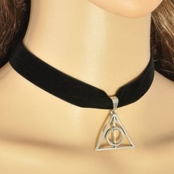 Harry Porter 90`-es gótikus bársonyvezeték Choker bájos nyaklánc medál Retro Boho ezüst tibeti