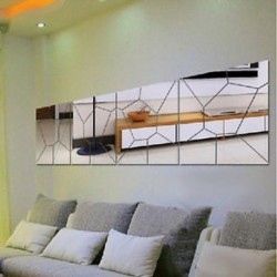Kivehető 7Pcs Moire minta tükör matrica művészet fali fal matrica DIY lakberendezés