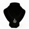 Pentagon csillag Retro Choker Charm nyaklánc medál tibeti ezüst Boho fekete bőrkábel 2015