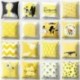 * 7 18x18 &quot sárga lakberendezés dobja PILLOW COVER kanapé derék ágypárna tok