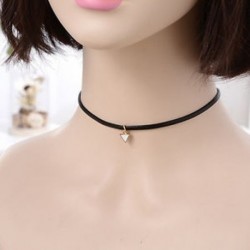 Fehér háromszög Vintage gótikus fekete bőr kábel Choker gallér nyaklánc Charm medál ékszerek