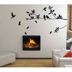 Bird Tree Leaf Room Vinyl Decal Art fal PVC matrica Home Decor DIY Kivehető P8
