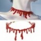 Vér piros Stitch Choker nyaklánc Halloween Party ruha Ball Punk Rock Deathrock