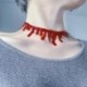 Vér piros Stitch Choker nyaklánc Halloween Party ruha Ball Punk Rock Deathrock