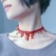 Vér piros Stitch Choker nyaklánc Halloween Party ruha Ball Punk Rock Deathrock