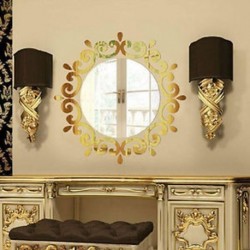 Arany 3D tolltükör fal matrica otthoni szoba matrica falfestmény DIY dekor eltávolítható