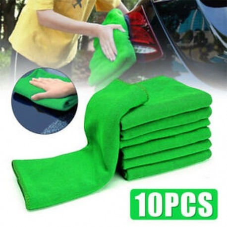 10Pcs Micro Fiber Auto autóalkatrészek tisztítása puha ruhával Zöld törülköző Duster Wash