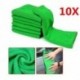 10Pcs Micro Fiber Auto autóalkatrészek tisztítása puha ruhával Zöld törülköző Duster Wash