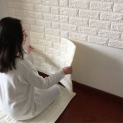 30 * 60cm fehér tégla mintás matrica fal matricák vinil falfestmény art lakberendezés DIY