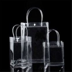 20 * 28 * 10 cm Női átlátszó tiszta Tote Gft táska erszényes váll táska PVC méret S / M / L