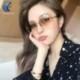 Arany keret   kávé lencse Női Retro túlméretezett keret nélküli napszemüveg sokszög optika fémkeret szemüvegek JP