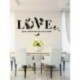 * 2 Fekete Stílusos 3D levehető levél LOVE fali matrica Art Vinyl Decals Hálószoba dekoráció Új