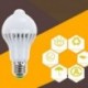 7W PIR mozgásérzékelő Auto E27 7W / 9W LED lámpa izzó infravörös energiatakarékos izzó