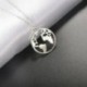 Ezüst Világtérkép Kerek Medál Hollow Charm gallér Női Divat nyaklánc Ékszer Ajándék