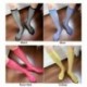 Rózsavörös 1Pair férfi szexi nylon nyomtalan selymes térd magas zokni viselni puszta háló harisnya