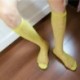 Rózsavörös 1Pair férfi szexi nylon nyomtalan selymes térd magas zokni viselni puszta háló harisnya