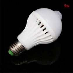 9W E27 7W / 9W Auto PIR mozgásérzékelő LED izzó energia villanykörte infravörös lámpa