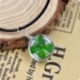 Fekete bőr lánc Divat igazi zöld szerencsés shamrock négy levél lóhere kerek üveg medál nyaklánc