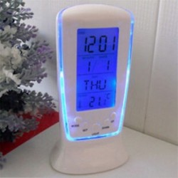 Új asztali ébresztőóra Digitális háttérvilágítás LED kijelző szundi hőmérő naptár