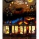 * 3 2018 Vintage Halloween tök kastély könnyű lámpa fél függő dekoráció LED lámpa