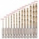 13pc HSS titán bevonatú 1/4 &quot -os hurkos csavaros fúrószerszám 1.5-6.5 mm
