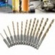 13pc HSS titán bevonatú 1/4 &quot -os hurkos csavaros fúrószerszám 1.5-6.5 mm