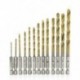 13pc HSS titán bevonatú 1/4 &quot -os hurkos csavaros fúrószerszám 1.5-6.5 mm