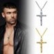 Arany Divat férfi rozsdamentes acél Crucifix Jézus kereszt medál lánc nyaklánc ékszer