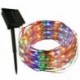 Meleg fehér DIY Solar Powered 10m 100 LED réz drót könnyű húr tündér otthoni kert dekoráció