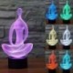 3D USB LED Jóga Meditáció Éjszakai fény 7. táblázat Színek megváltoztatása Asztali lakberendezés