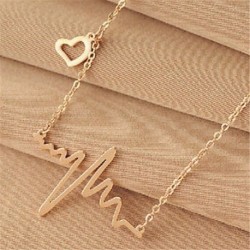 Női divat arany szívverés medál nyaklánc ékszer fém lánc készült
